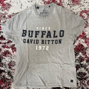 Buffalo David Bitton Gray Graphic Logo Tee